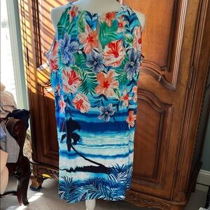 Tommy Bahama Blue Floral Tie Neck Dress or coverup, NWOT, M